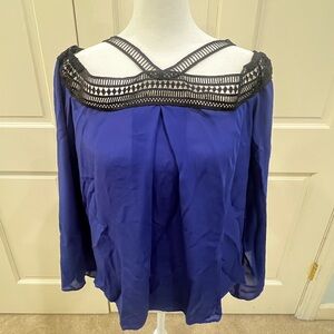 Nicole Miller, off shoulder silk blouse, size L